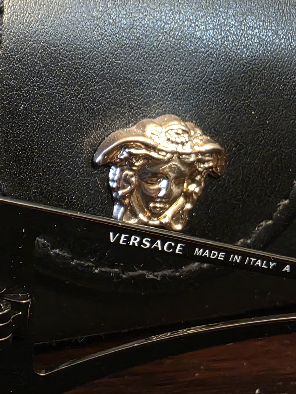 Versace Black Sunglasses with Gold Medusa Accent - Picture 4 of 6